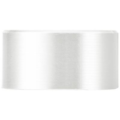A silver, cylindrical screw cap with a smooth surface and ribbed design.