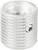Silver, ridged metal cylinder with a lateral screw opening.