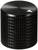 Black, cylindrical volume control knob with a ribbed surface and a marker on top for adjustment.