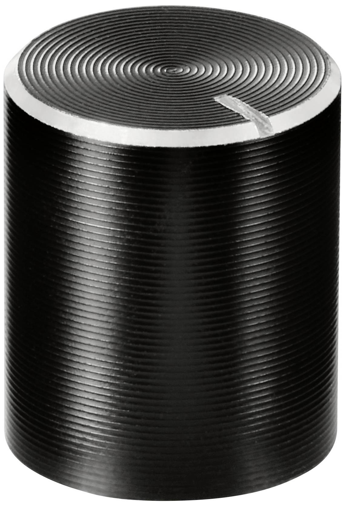 TRU COMPONENTS TC-11613892 Control knob + marking Black (Ø x H) 10 mm x 12 mm Aluminium, Plastic 1 pc(s)