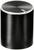 A cylindrical, black, ridged metal button with a shiny flattened top surface and a small indentation.