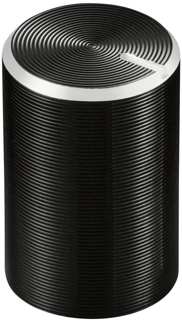 TRU COMPONENTS TC-11613896  Control knob + marking Black (Ø x H) 10 mm x 15 mm Aluminium, Plastic 1 pc(s)