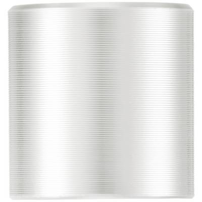 Silver, cylindrical tin can with fine horizontal ridges, without label or visible contents.