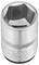 Metal socket with hexagonal opening, shiny surface and engraved text 'STANLEY FATMAX'.