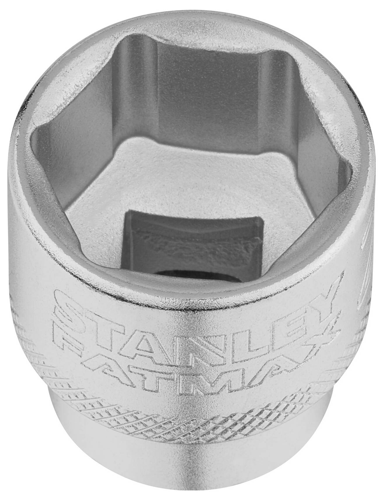 A silver socket drive with 'Stanley Fatmax' printed on it.