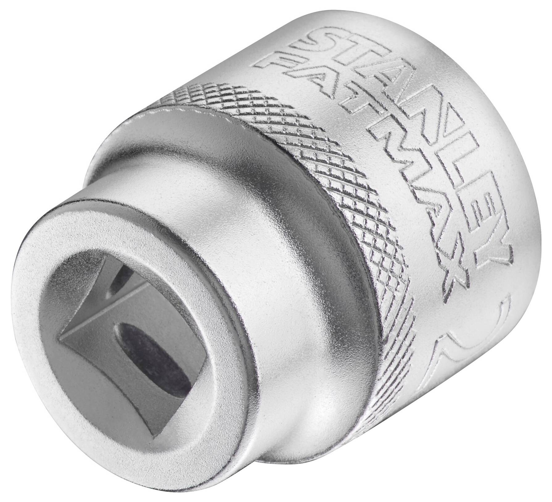 Metal base with embossed 'STANLEY FATMAX' lettering, textured surface, suitable for tool applications.