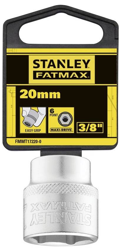 Stanley FatMax socket, 20 mm, 6-point, MAXI-DRIVE, 3/8 inch.