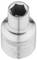 Metal socket extension bar, cylindrical with knurled outer surface, for use with a socket set or ratchet.