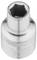 A silver hexagonal nut with a textured surface for improved grip. Inscription: 'STANLEY'.