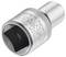 Metal adapter with a hexagonal opening and 'Stanley Fatmax' embossing on the surface, used for craft work.
