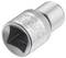 Metal socket spanner nut, with knurled handle and engraved brand name.