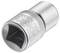 Silver-coloured socket attachment with 'STANLEY FATMAX' engraved on the surface.