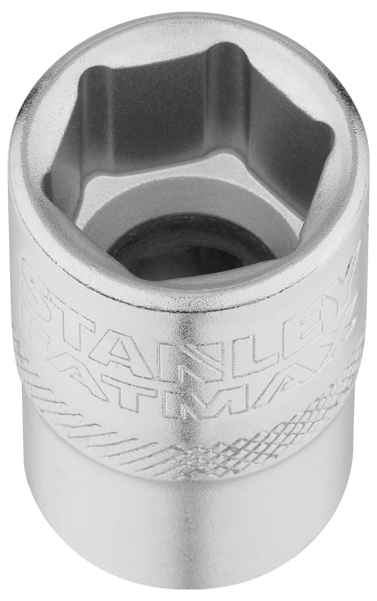 Silver hexagonal nuts and bolts fastener with the 'STANLEY' mark. Used for securing mechanical components.