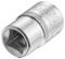 Metal socket wrench with engraving 'STANLEY FATMAX'. Cylindrical shape, glossy surface, serrated structure for improved grip.