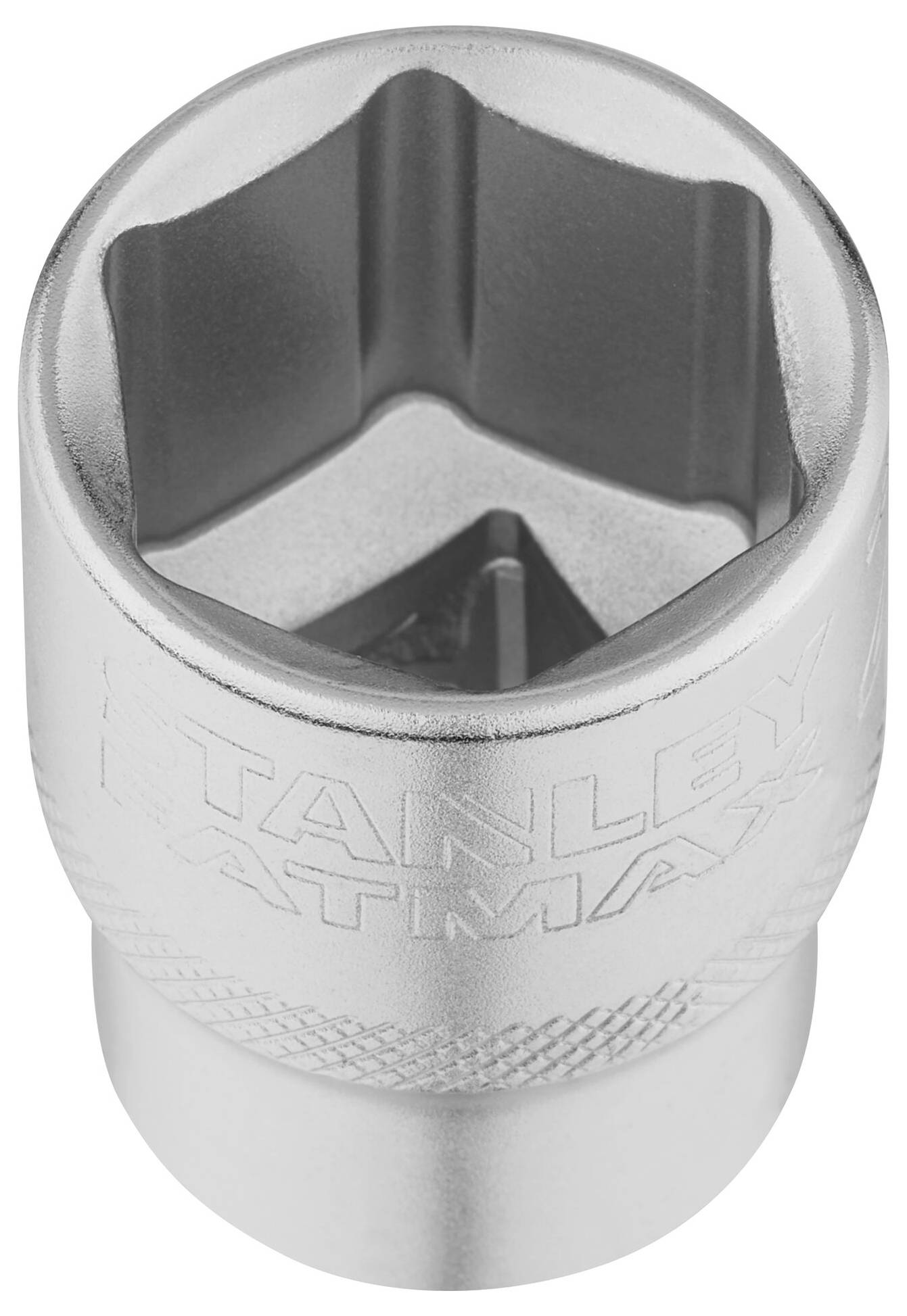 Hexagonal socket nut with a cylindrical shape, manufactured from metal, suitable for manual work on threaded connections.