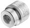 Metal screwdriver socket attachment with 'Stanley FatMax' printed on the side, cylindrical in shape with a hexagonal internal profile.