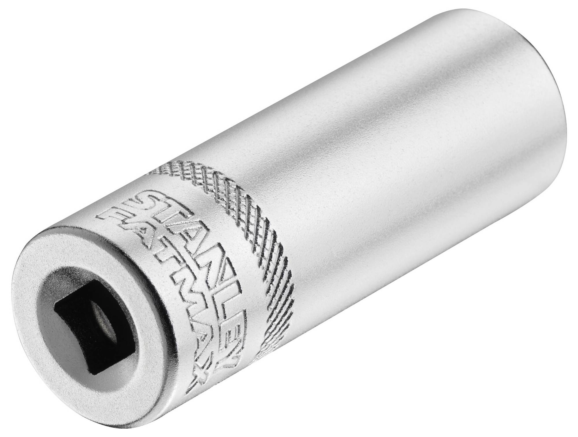 Silver six-sided ratchet socket tool with 'STANLEY FATMAX' printed on the side. Suitable for mechanical work.