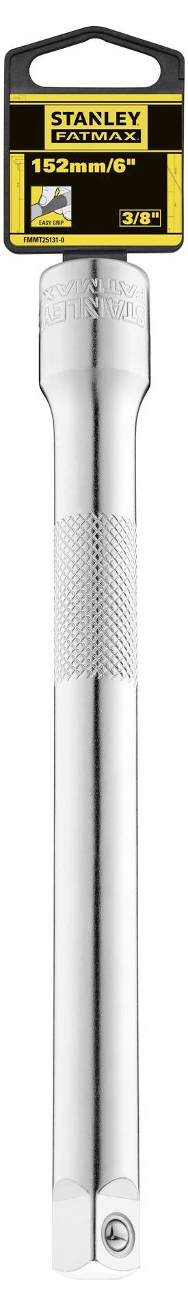 Chrome-vanadium steel extension bar with knurled surface for improved grip, 3/8" drive, Stanley brand.