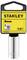 'Stanley' Stecknuss, 8 mm, 6-sided, 1/4-inch drive, packaged in a yellow cardboard holder.
