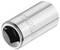 A silver hexagonal socket with the inscription 'STANLEY', suitable for screw-related work.
