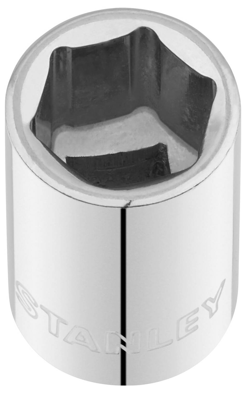 Metal hexagonal socket wrench with engraved brand name on the side, used for tightening or loosening nuts and bolts.