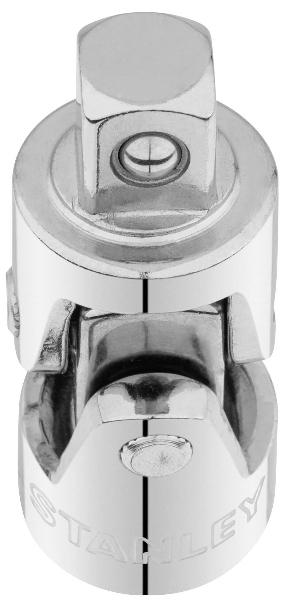 Universal joint adapter made from polished metal, suitable for connecting tools to provide flexible movement and versatile application.