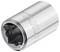 Metallic hexagonal socket with a shiny 'Stanley' logo. Used for DIY and manual work.