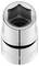 Chrome-plated socket nut with a hexagonal, recessed head for screw work.