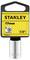 Stanley socket, 17mm, yellow packaging with black lettering, 1/2-inch drive. Hexagonal profile.