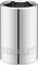 Chrome-plated socket with 'Stanley' inscription, cylindrical shape, suitable for spanners.