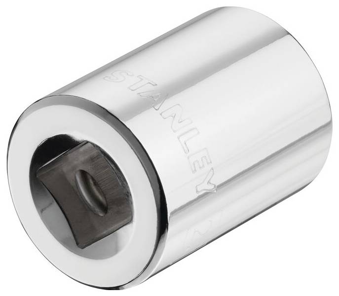 A metallic socket with the brand name printed on the surface, used for screw work in socket wrench sets.