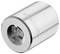 Chrome-plated socket with internal hexagon, engraved with 'Stanley' on the side, reflecting light on its smooth surface.