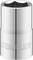 Chrome-plated socket with 'STANLEY' inscription, smooth surface, cylindrical shape.