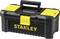 Black toolbox with yellow handle and yellow closure. 'STANLEY' is printed on the front.