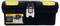 Black toolbox with yellow locks and carrying handle. Sticker shows model '12.5" Series 2000' and an image of the box.