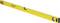 Yellow spirit level with two vials and a black end piece.