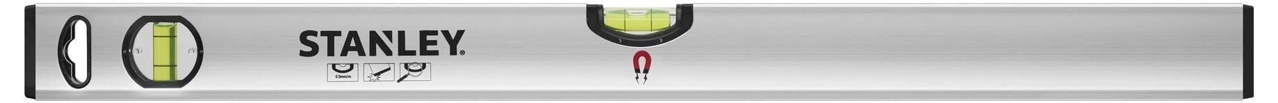 Spirit level with measuring bubbles, brand name visible on the side.