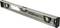 Metal spirit level with two vials, suitable for precise surface alignment.