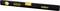 Stanley Fatmax spirit level with a yellow vial box, black reverse side, and symbols for accuracy applications.