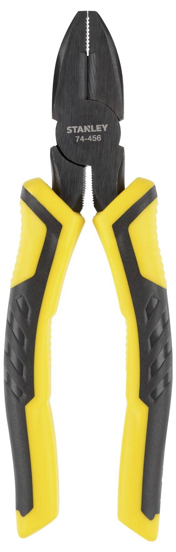 Yellow and black combination pliers made of metal and plastic, suitable for cutting and bending wires.