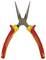 A red and yellow pointed pliers with metal tips and rubber-coated handles.