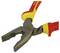 A red and yellow combination pliers with serrated gripping surfaces, suitable for general repair and installation work.