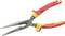 Pointed pliers with a long, insulated handle in red and yellow, suitable for precision work and electrical applications.