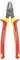 Stanley pliers with red and yellow handles. Model number 156-009. Metallic gleaming cutting head.