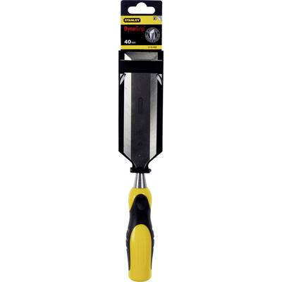 Stanley DynaGrip chisel, 40 mm, with yellow and black handle, for woodworking, presented in packaging.