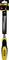A yellow and black Stanley chisel named 'Dynagrip', 14 mm, with an ergonomic handle design for safe working.