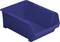 Blue plastic storage box with no visible labelling or contents.