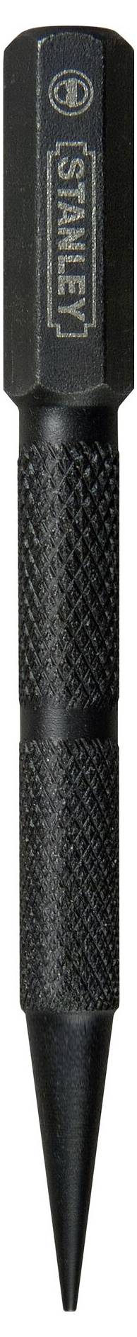 A black, metallic hammer with diamond-patterned grip surfaces and the brand name 'Stanley' on the cylindrical handle.