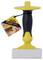 A yellow and black Stanley FatMax wallpaper stripper with an ergonomic handle and stainless steel scraper.