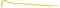 A yellow crowbar with a slightly curved end lies horizontally on a white background.